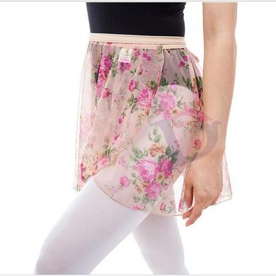 Free shipping A2338 ballet printed chiffon skirt dance wrap skirt wholesale ladies short dance skirts china factory