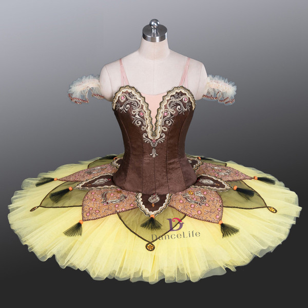 AP114 yellow professional platter tutu classical ballet tutu costume toddler dancewear adult tutu dresses