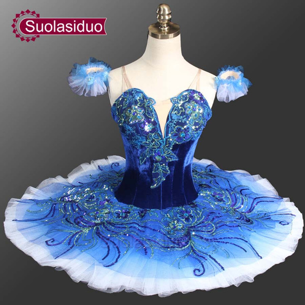 Women Royal Blue Professonal Ballet Tutu Girls Pink Nutcracker Tutu Performance Ballet Costumes Stage Dancewear SD0081