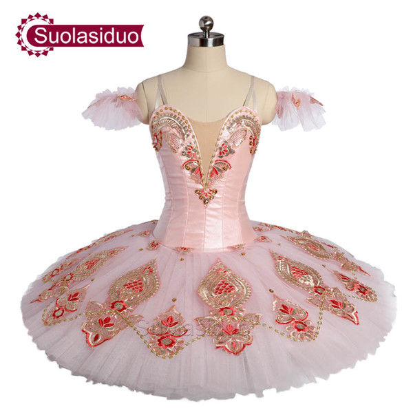 Girls Pink Ballet Tutu Stage Wear The Sleeping Beauty Ballet Dance Performance Competition Apperal Women Ballet Dresses Costumes