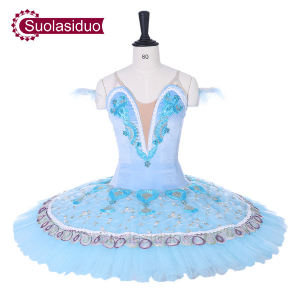 Girls Light Blue Ballet Tutu Stage Wear The YAGP Ballet Dance Performance Competition Costumes Girls Ballet Dresses Apperal