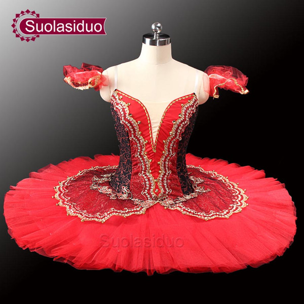 Adult black Red Professional Tutu Red Ballet Tutus For Performance Black Swan Costume Girls Ballet Tutu SD0014