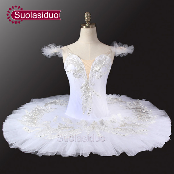 Adult White Swan Lake Ballet Tutu Girls Professional For Performermance Classical Ballet Tutu Pancake Chirldren Dancewear Costumes SD0022