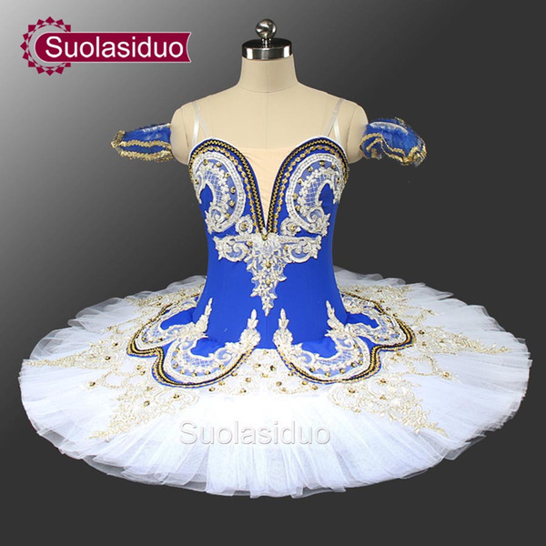 Adult Blue Bird Ballet Professional Stage Tutu Blue And White Classical Ballet Performance Costume Customized SD0028