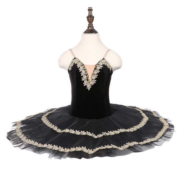 Girls Black Blue Ballet Tutu Stage Wear Adult Ballet Dance Performance Competition Apperal Children Ballet Dresses