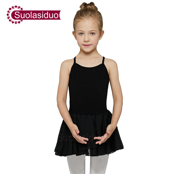 Girls Black Ballet Dancing Dresses Costumes Children Ballet Leotards Practise Clothing Ballet Performance Dancewear Dancing Skirt