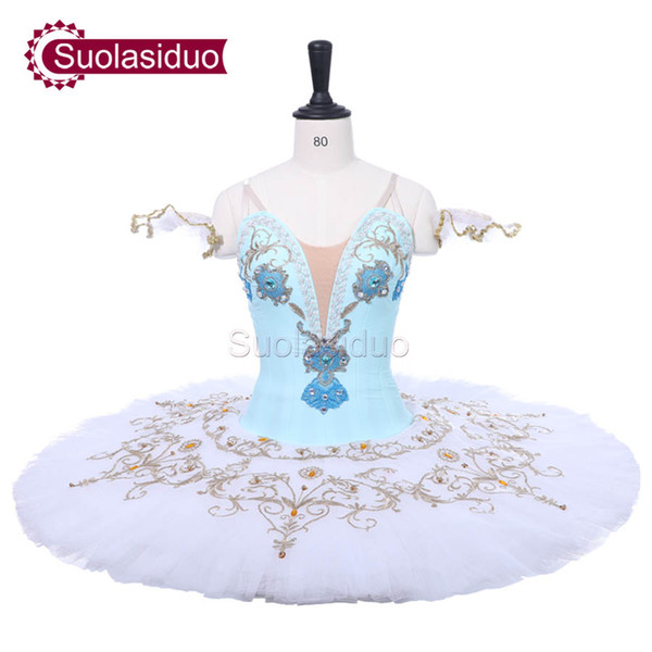 Women Blue Professional Ballet Tutu White Don Quixote Stage Performance Costumes Children Ballet Dance Apperal Girls Ballet Skirt