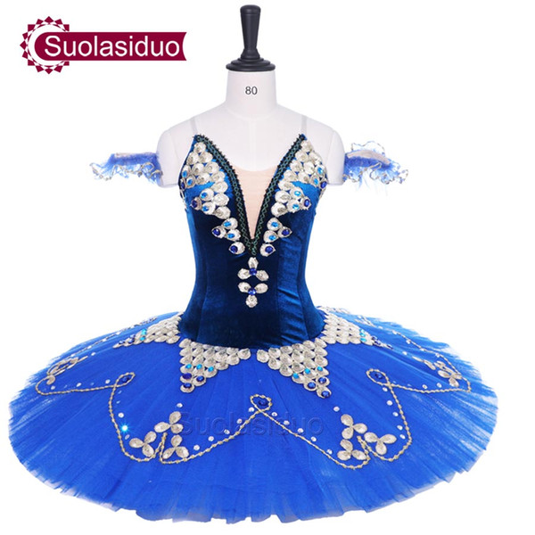 Adult Blue Classical Ballet Tutu Stage Wear Women Ballet Skirt Costumes Girls Ballet Dance Performance Dresses Children Dancewear