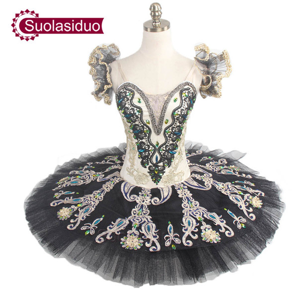 Women Gold Black Professional Ballet Tutus Ballet Stage Classical Ballet Tutu For Girls Pancake Tutu SD0020