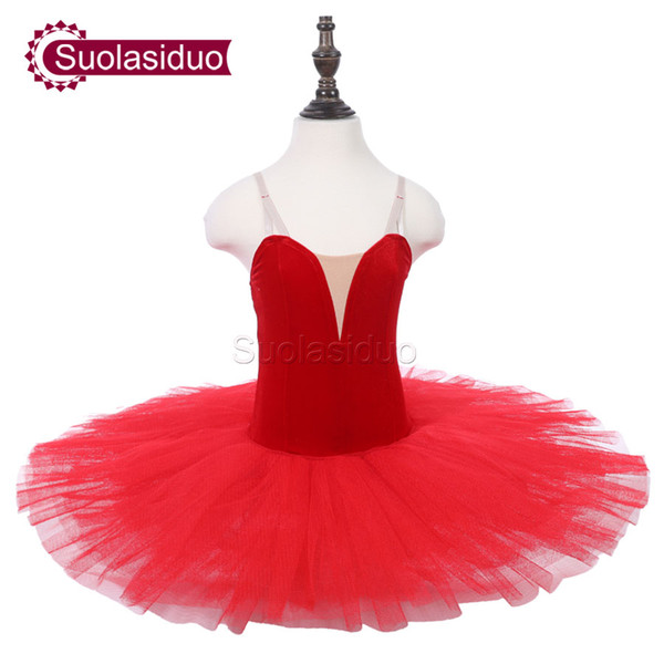 Kids Red Ballet Tutu Pink Stage Performance Costumes Girls Ballet Dance Competition Apperal Adult Orange Ballet Skirt