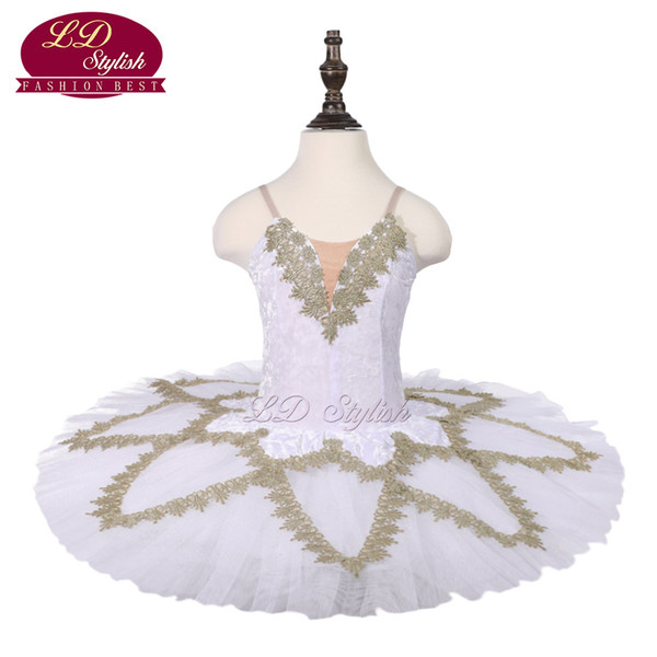 White Children Classical Performance Competition Ballet Tutu Girls Dance Practice Clothes Kids Ballet Dance Costumes Adult Ballet Skirt