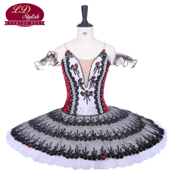 Red Professional Ballet Tutu Stage Wear Adult Performance Dancewear Women Ballet Dance Competition Dresses Costumes Girls Ballet Skirt