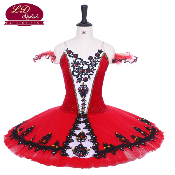 Red Adult Professional Ballet Tutu The Remonda Performance Stage Wear Women Ballet Dance Competition Costumes Girls Ballet Skirt