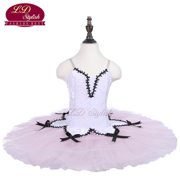 White Performance Competition Ballet Tutu Apparel Girls Ballet Dance Practice Pink Skirt Kids Dance Tutu Dresses