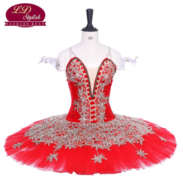 Adult Red Professional Ballet Tutu Costumes Green Women Red Shoes Performance Stage Wear Girls Black Ballet Skirt Apperal