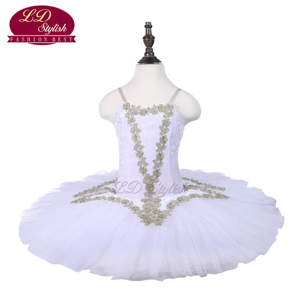 Kids White Ballet Tutu White Swan Performance Stage Wear Girls Classical Ballet Dance Competition Costumes Adult Ballet Skirt