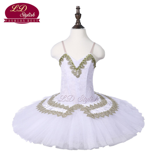 Girls White Ballet Tutu Costumes Children Professional Ballet Dance Stage Wear Adult Performance Fashion Apparel Toddler Dresses