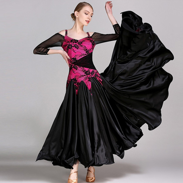 black standard dresses for ballroom dancing waltz modern dance dress ballroom dance competition dresses Foxtrot dress