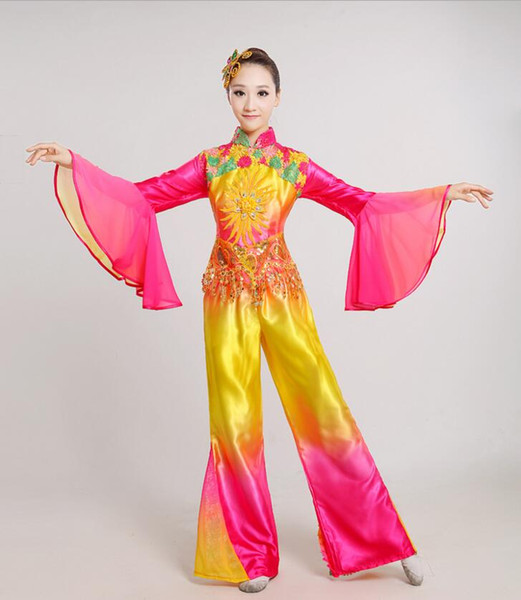 Chinese Folk Dance Yangko Dance Costume Square