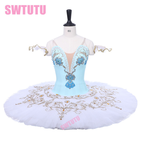 Adult Nutcracker Blue White Ballet Tutu Girls Professional Tutu Stage Cosutme Junior Sleeping Beauty Classical Tutu Performance BT9234A