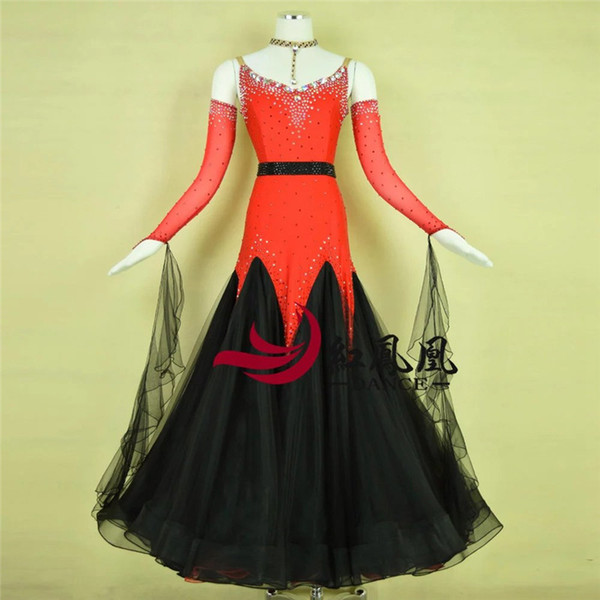 Standard Ballroom Dress Women New Of Custom Made High-necked Long Sleeved Waltz Ballroom Dance