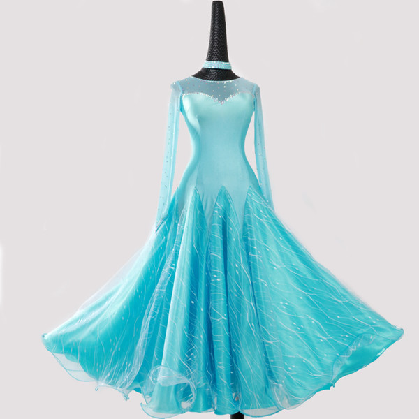 blue ballroom dress woman ballroom dance dresses waltz dresses standard social dress rumba costumes tango dance wear