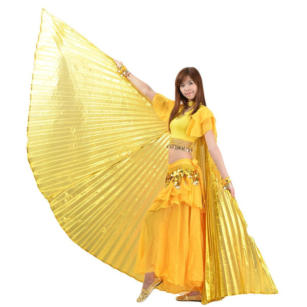 Belly Dance Fan Wings Egypt Dancing Golden Winged Bellydance Performance Silver Belly Dance Accessories 2018 Fashion