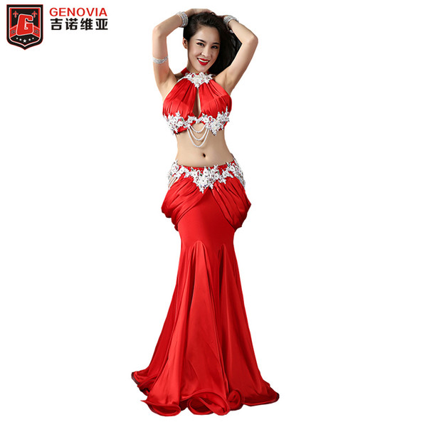 New Arrival Oriental Women Belly Dance Costumes Performance Club Stage 2Pics Top Skirt Colour 5