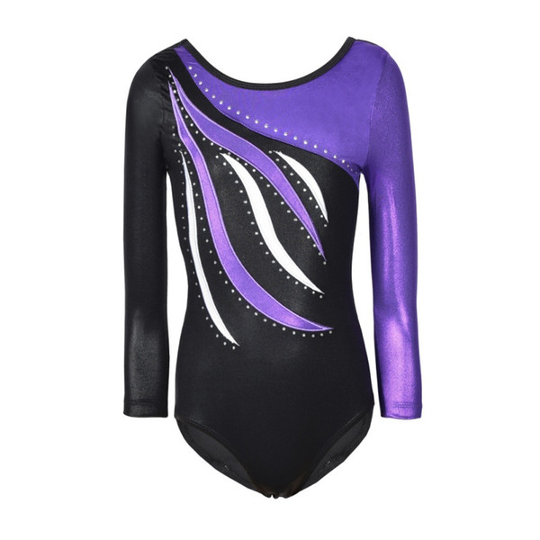 Kids Dance Wear Girls Long Sleeves Ballet Dress Gymnastics Leotards Acrobatics