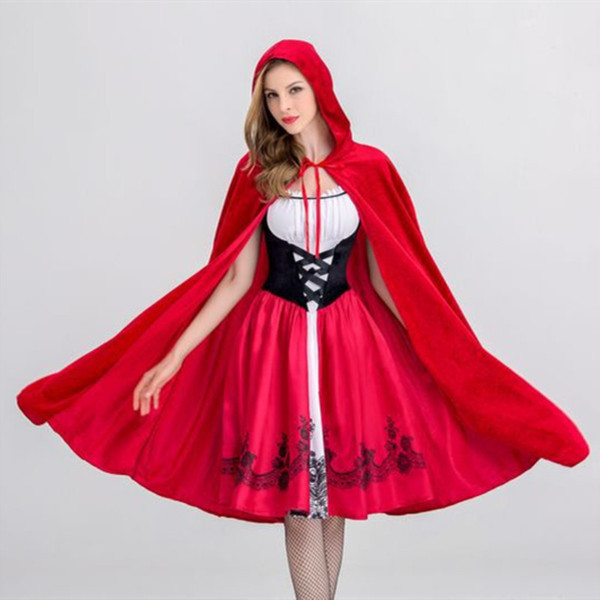 2018 Fashion Queen Costume Halloween Cosplay Uniform for Adult Costumes Little Red Riding Hood Costume CastleCosplay Costumes