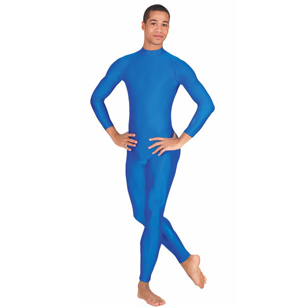 LZCMsoft Adult Unisex Mock Neck Long Sleeve Unitard Men Spandex Lycra Unitards Bodysuit Full Length Gymnastics Dance Wear Zentai