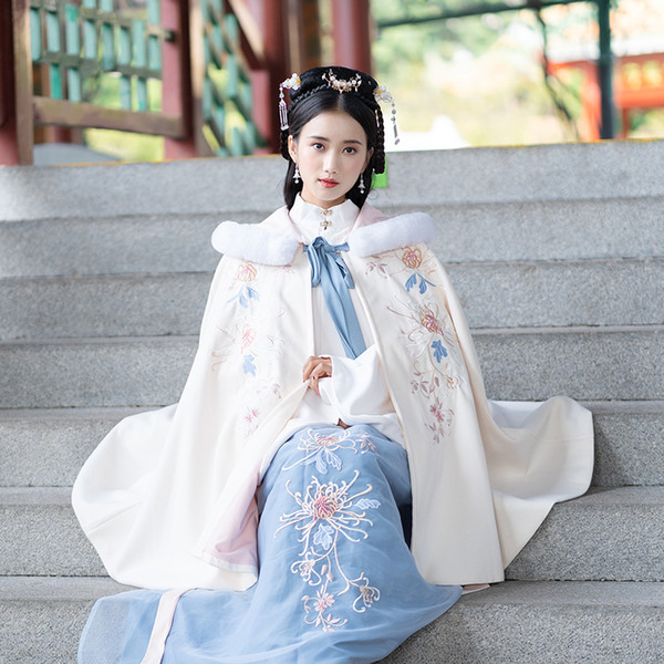 Women/Female Hanfu Dress Chinese Style Traditional And Ancient Costumes Cloak And Top With Skirt Chinese Dance Clothes DQL373