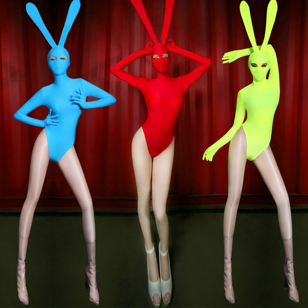 Jazz Dance Costumes Women Bunny Girl Bodysuit Costume Sexy Singer Female Dj Ds Gogo Birthday Stage Outfits Show Clothes