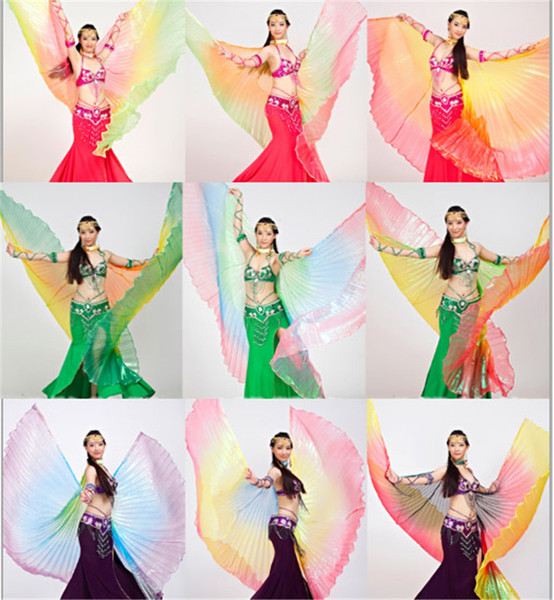 2019 High quality Belly Dance Isis Wings for Women nice Egypt style Gradient color dancing Wings for Stage Show Props IsisWings