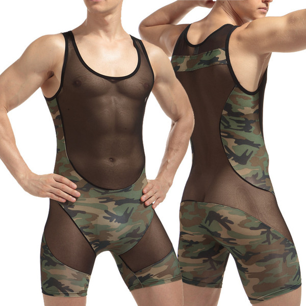 WJ Gay Mens Bodysuit Wrestling Singlet bodysuit Latex Erotic Wrestling Singlet Mens Sexy Body Suit Sexy Lingerie Fetish