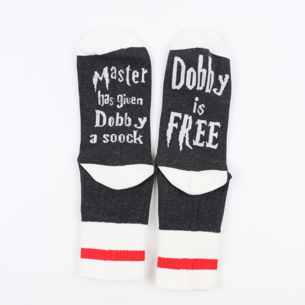 1 pairs Master has given Dobby a Socks new style of autumn and winter Women Funny gray unisex for Cotton casual sock Man Meias