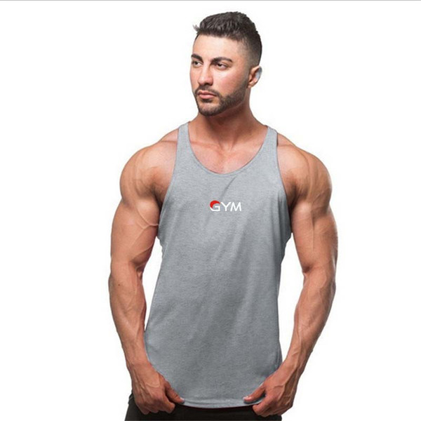 2019 fashion gyms Brand singlet canotte bodybuilding stringer tank top men fitness vest muscle guys sleeveless vest