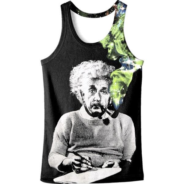 2019 Summer New Arrival 3-d Einstein Green Tobacco Printed Vest 3-d Men Sleeveless T-shirt Men Tank Top Free Shipping