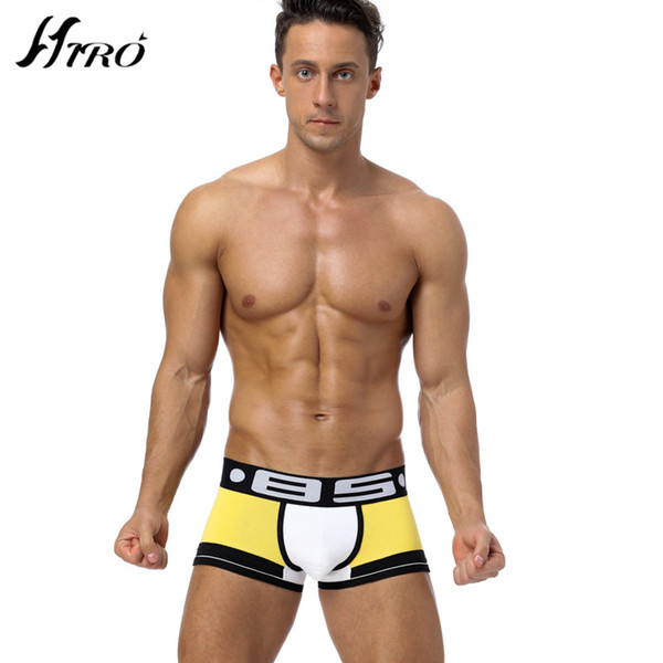 New Hot Sale Men's Cotton Boxers Man Contract Color U-convex Underwear Sexy Underpants with Packing Bag