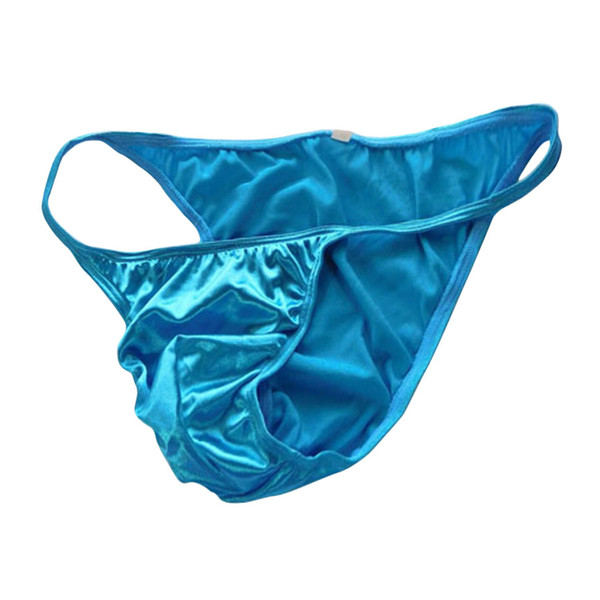 Sexy Men's underwear smooth Bikini Tanga Front Pouch Moderate Back Shiny Satin Knit Penis pouch mens underwear