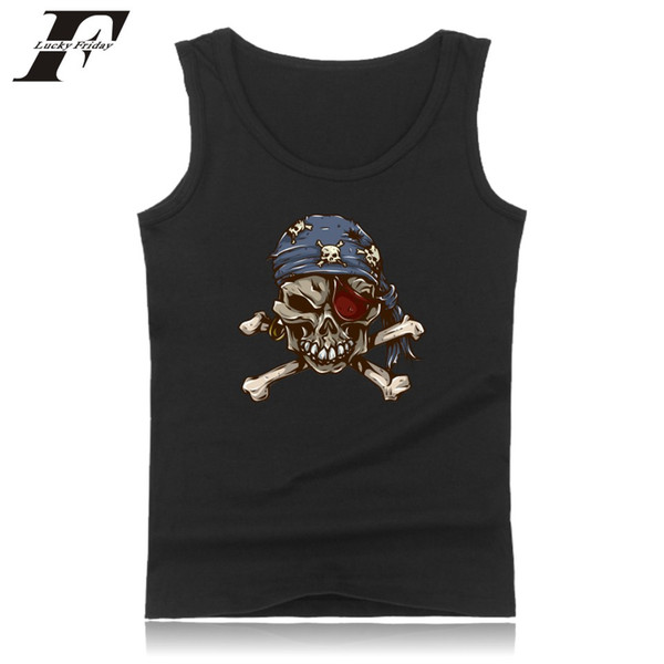 shirt Skeleton fitness Bodybuilding Tank Top Skull Print Fitness clothing Workout Tank Top men Summer Vest 4xl