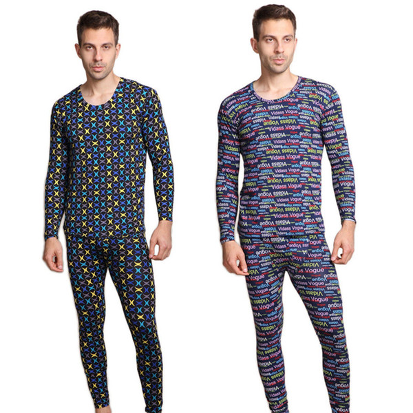 New Arrival Autumn spring style plus size 7XL 8XL 9XL Soft Print Long Johns sets Men pajamas suits