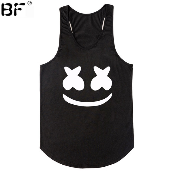 2018 New brand marshmello face men tank top boy casual homme tank top cotton tee plus fashion clothing