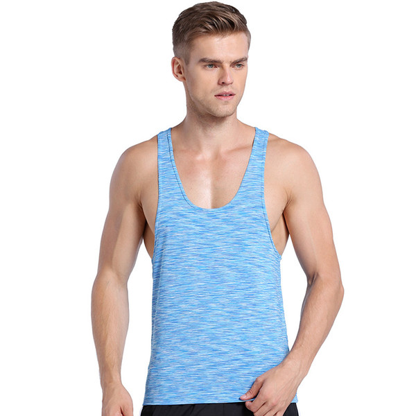 Wholesale- men's Tank Tops colorful tight fitness clothes breathable sleeveless vest Quick - drying