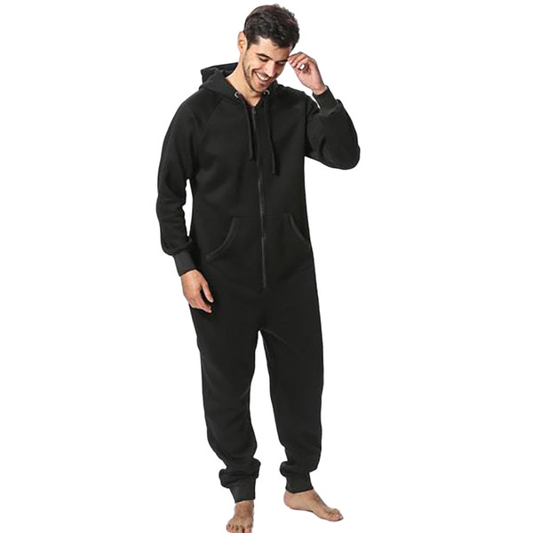 Men's Pijama Long Sleeve Pockets Hooded Zipper Pajamas Sweatshirt Tracksuit Masculino Erkek Pijamas Hombre Invierno Pyjama Homme