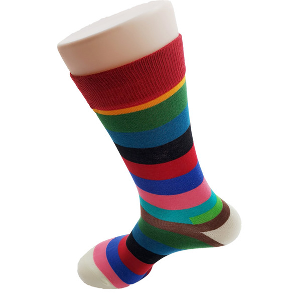 Recommend !! socks men cotton comfortable breathable male and men's colorful striped long happy socks men's dress sock