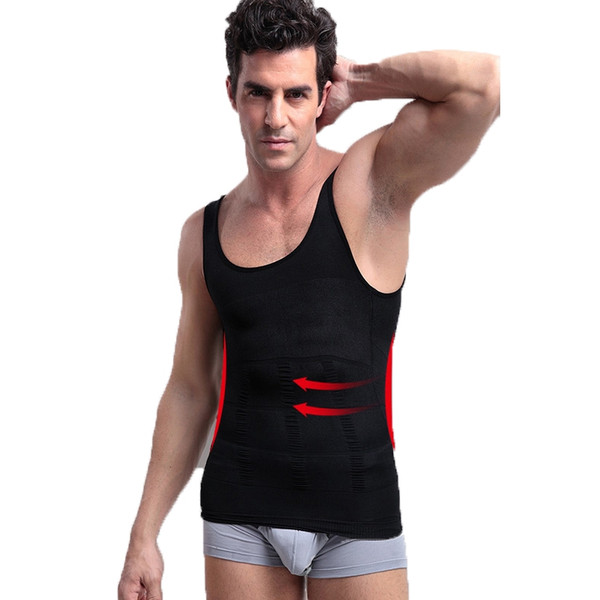 Body Shaper Gyms Undershirts Men Bodybuilding Slimming Vest Underwear Men Singlet Mens Bodysuit Abdomen Waist Belt Corset Back