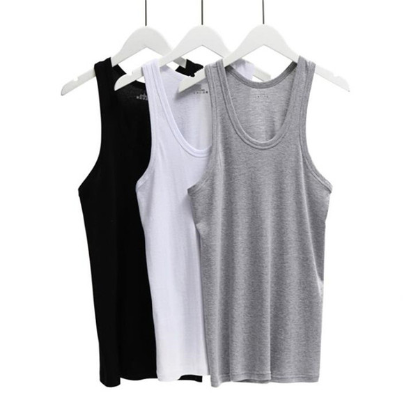 Mens Undershirt Cotton Tops O-Neck 3Pcs/Lot Underwear Transparent Shirts Male Fitness Wrestling Singlets LXL XXL XXX