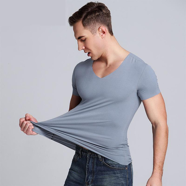 summer Undershirts For Men Tee Shirt Homme Sexy Camiseta Interior 9624