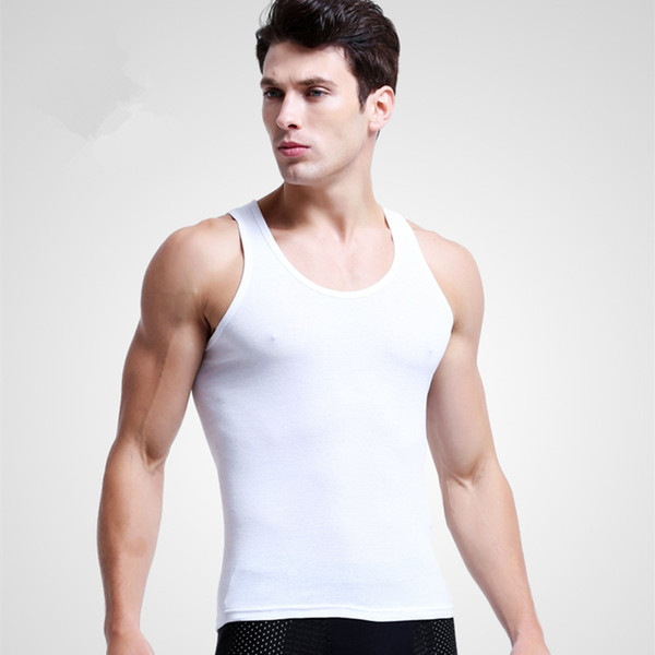 White Mens Undershirts Cotton Underwear Men Slimming Vest Plain Male Singlet Thermal Inner Shirt Sleevless Sexy Clothes